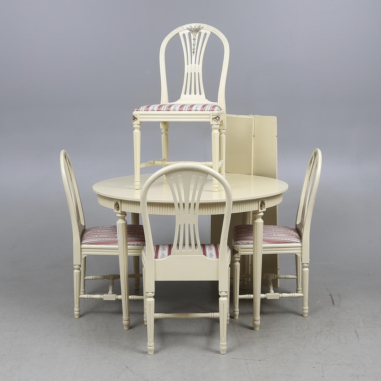 MATSALSMÖBEL, 5 delar, "Axett", gustaviansk stil, 1900-tal.