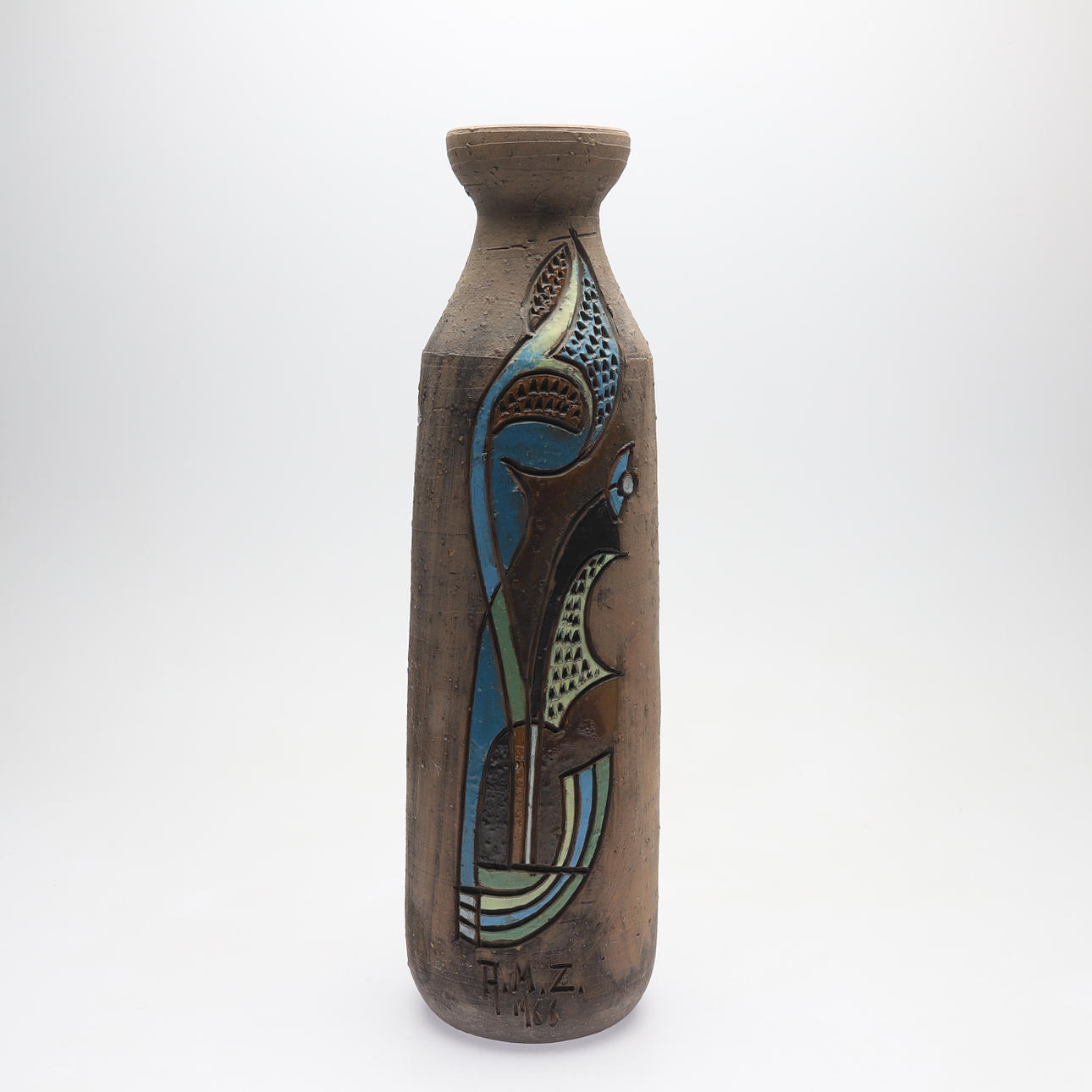 MARIAN ZAWADSKI. floor vase, ceramic, signed and dated 1966.