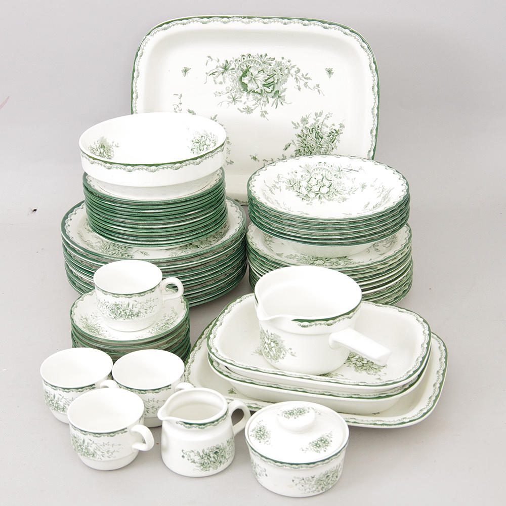MAT OCH KAFFE-SERVISDELAR, "Grön Anna", Rörstrand.
