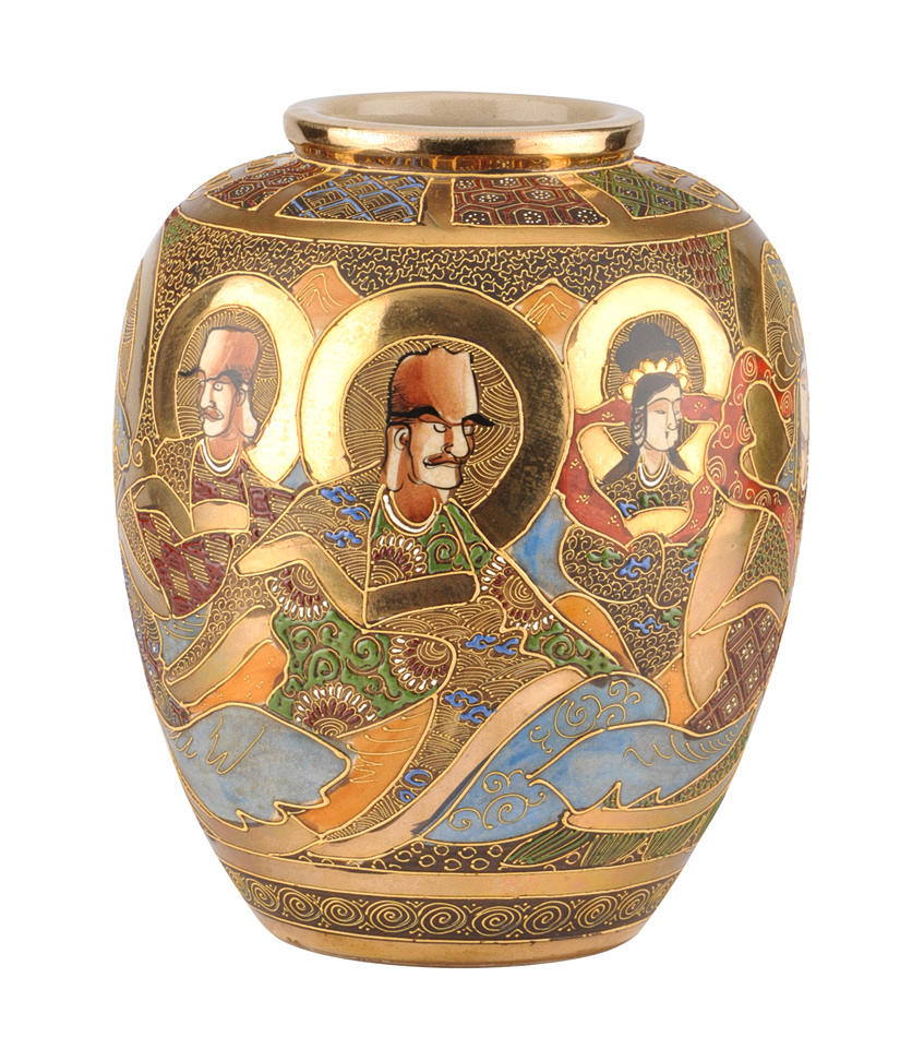 ASIATIKA, JAPAN. ”STÅNDARE VAS DEKOR SATSUMA”.