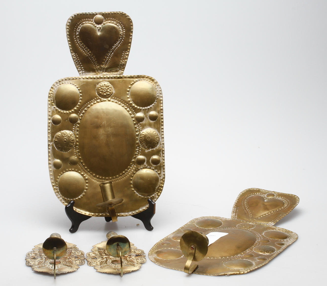 LJUSPLÅTAR, 2 par, mässing.