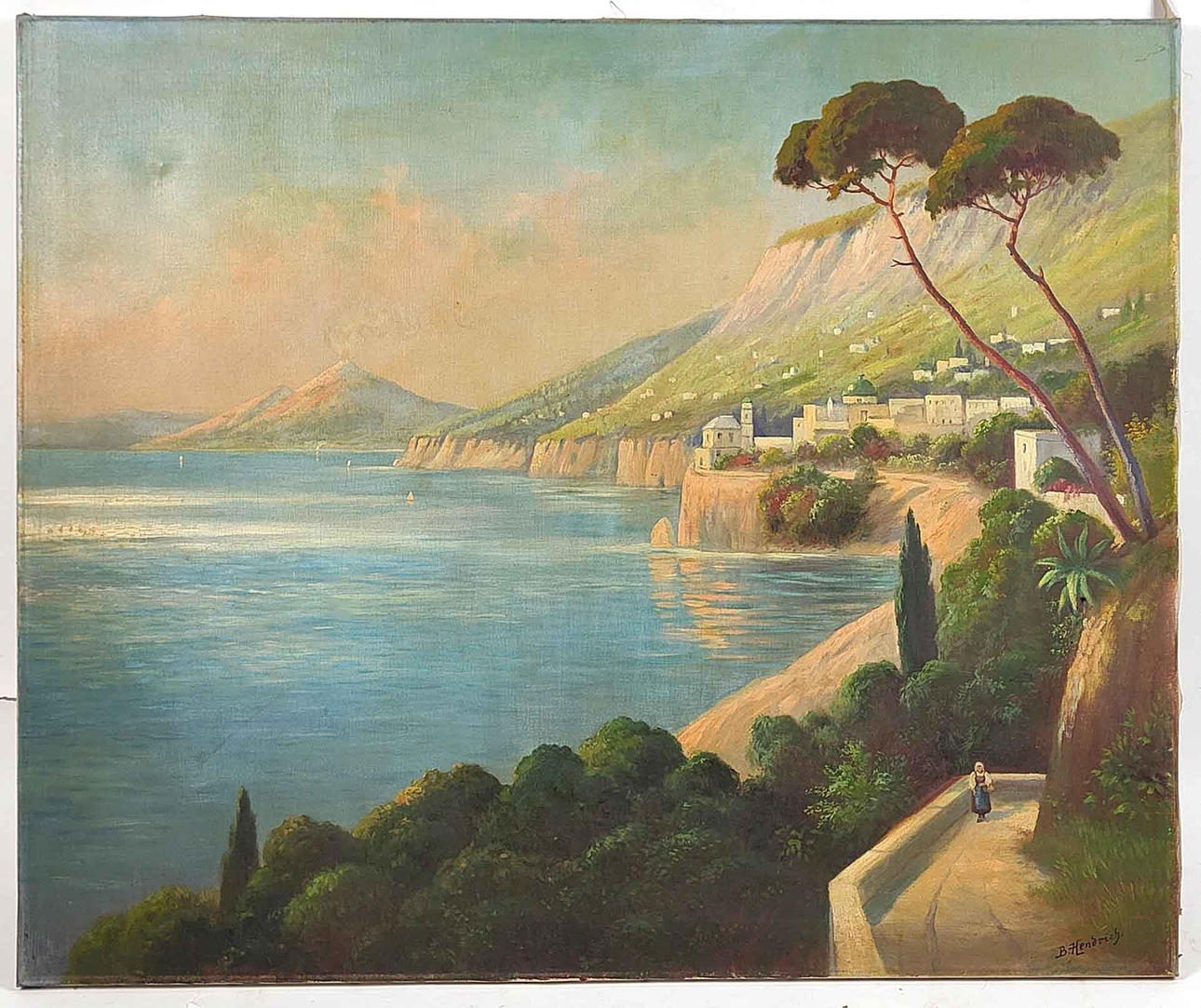 Altes Gemälde Am Gardasee, Hendrich, B.