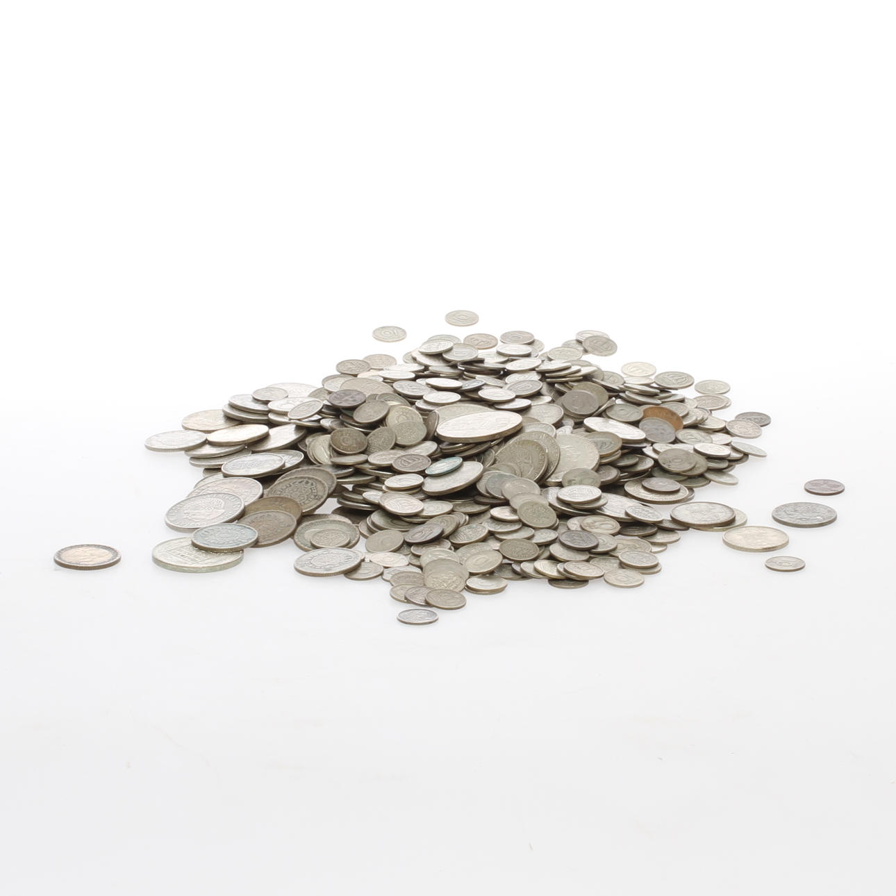 DIVERSE MYNT, silverhalt ca 40%, Sverige.