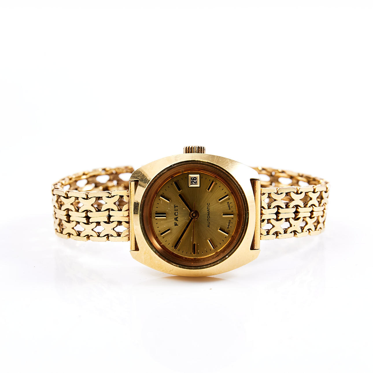 WRIST WATCH, Facit, automatic, date, gold double.