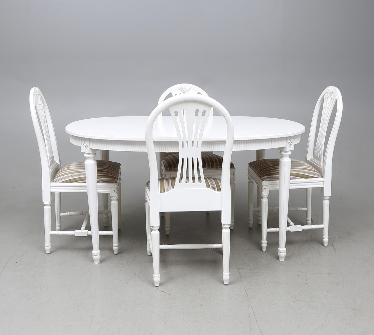 MATSALSMÖBEL, 5 delar, gustaviansk stil, Axett-modell, 1900-tal.