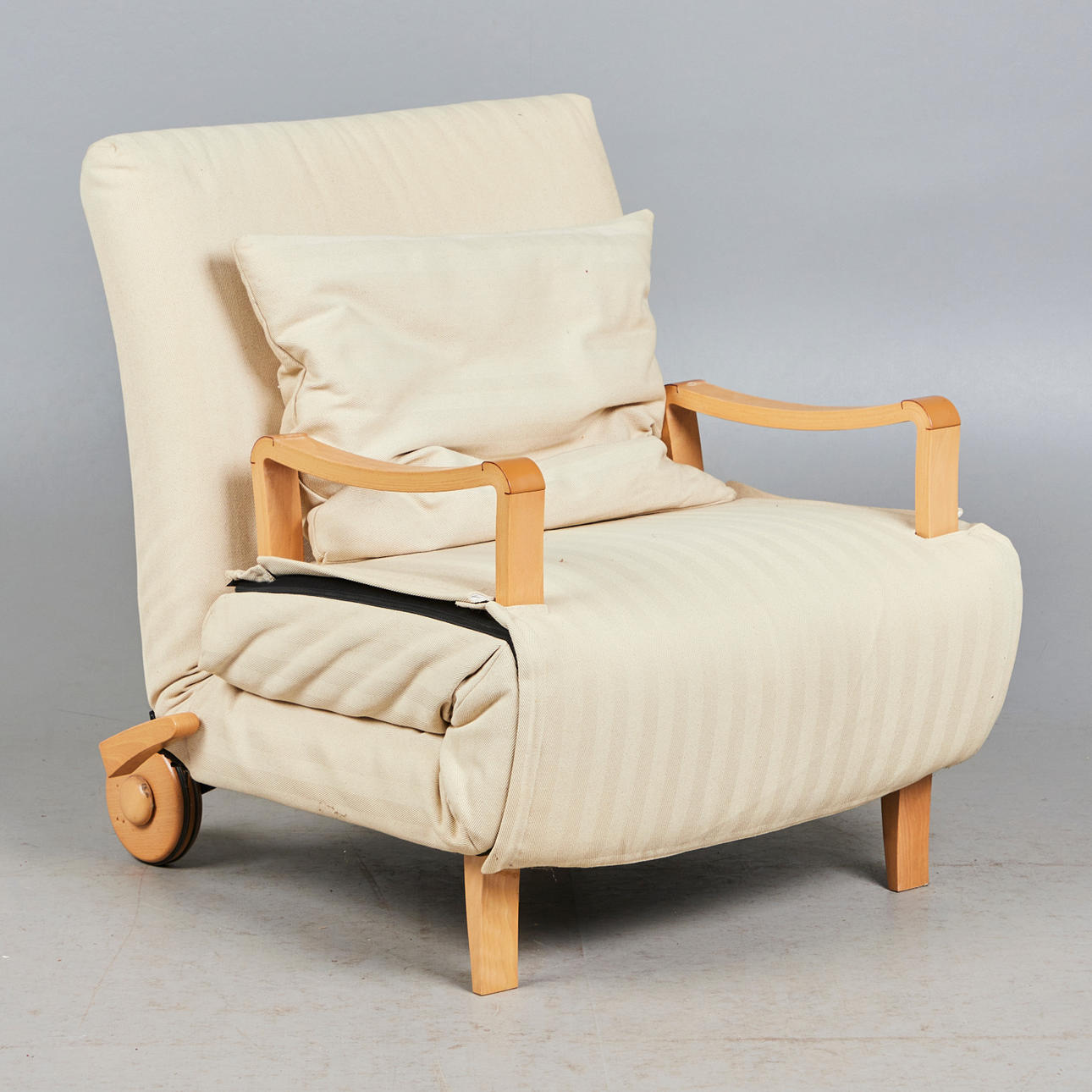 Lænestol/lænestol, bøg, læder, stof.