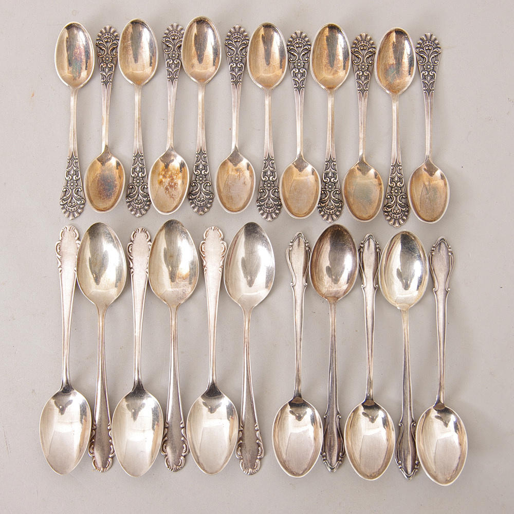 KAFFESKEDAR, 12+6+5 stycken, silver.