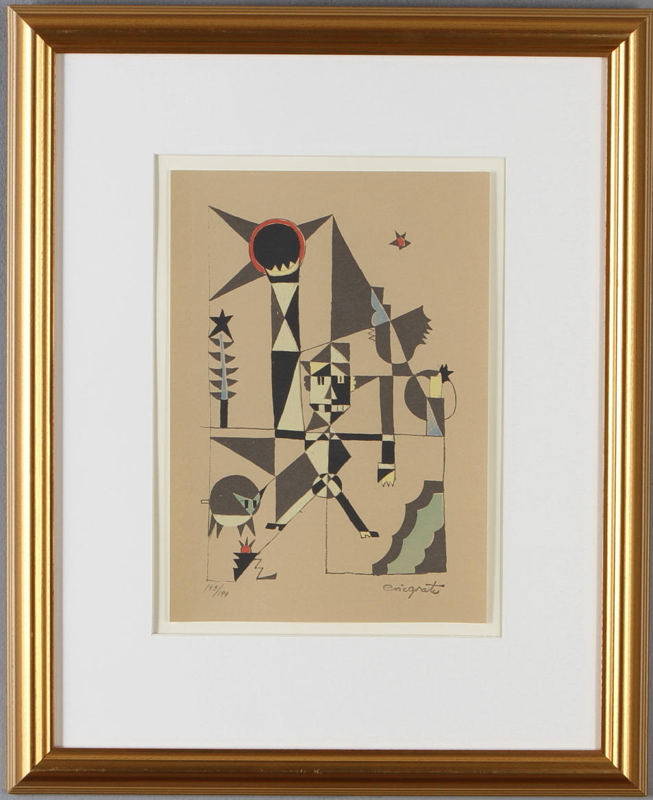 ERIC GRATE. Komposition, färglitografi, stämpelsignerad och numrerad 143/199.