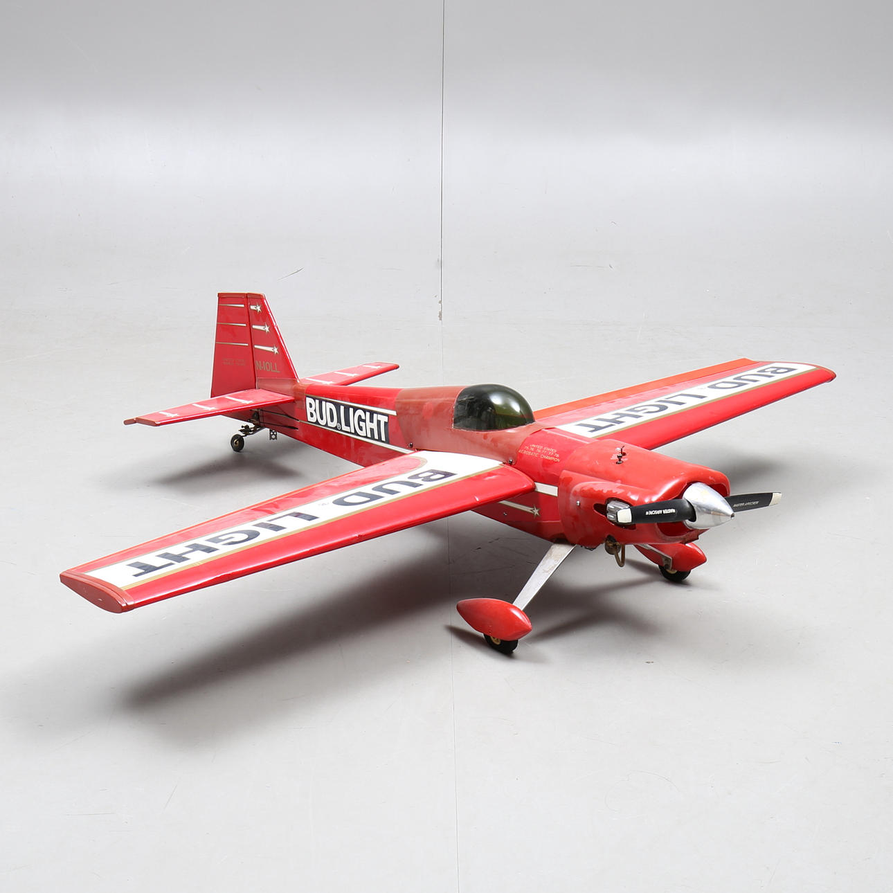 MODEL PLANE, "Bud Light", N-IOLL, plastic and styrofoam, 1900s.