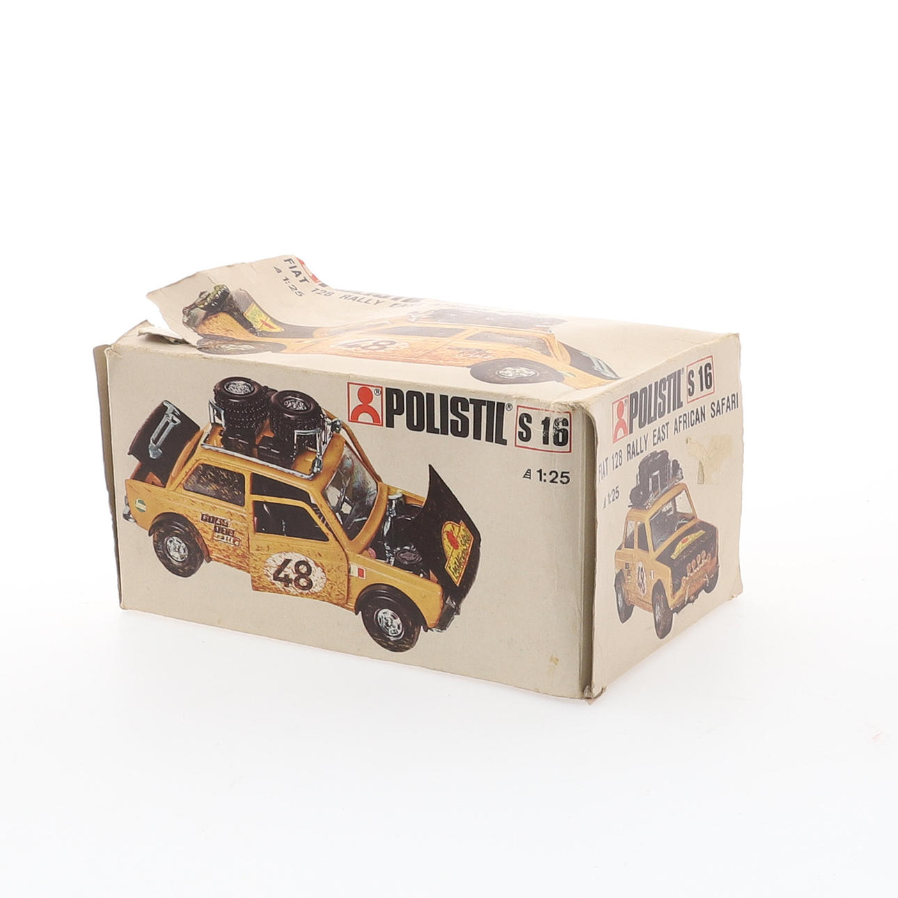 A POLISTIL FIAT 128 RALLY EAST AFRICAN S 16 1:25 SCALE. Toys