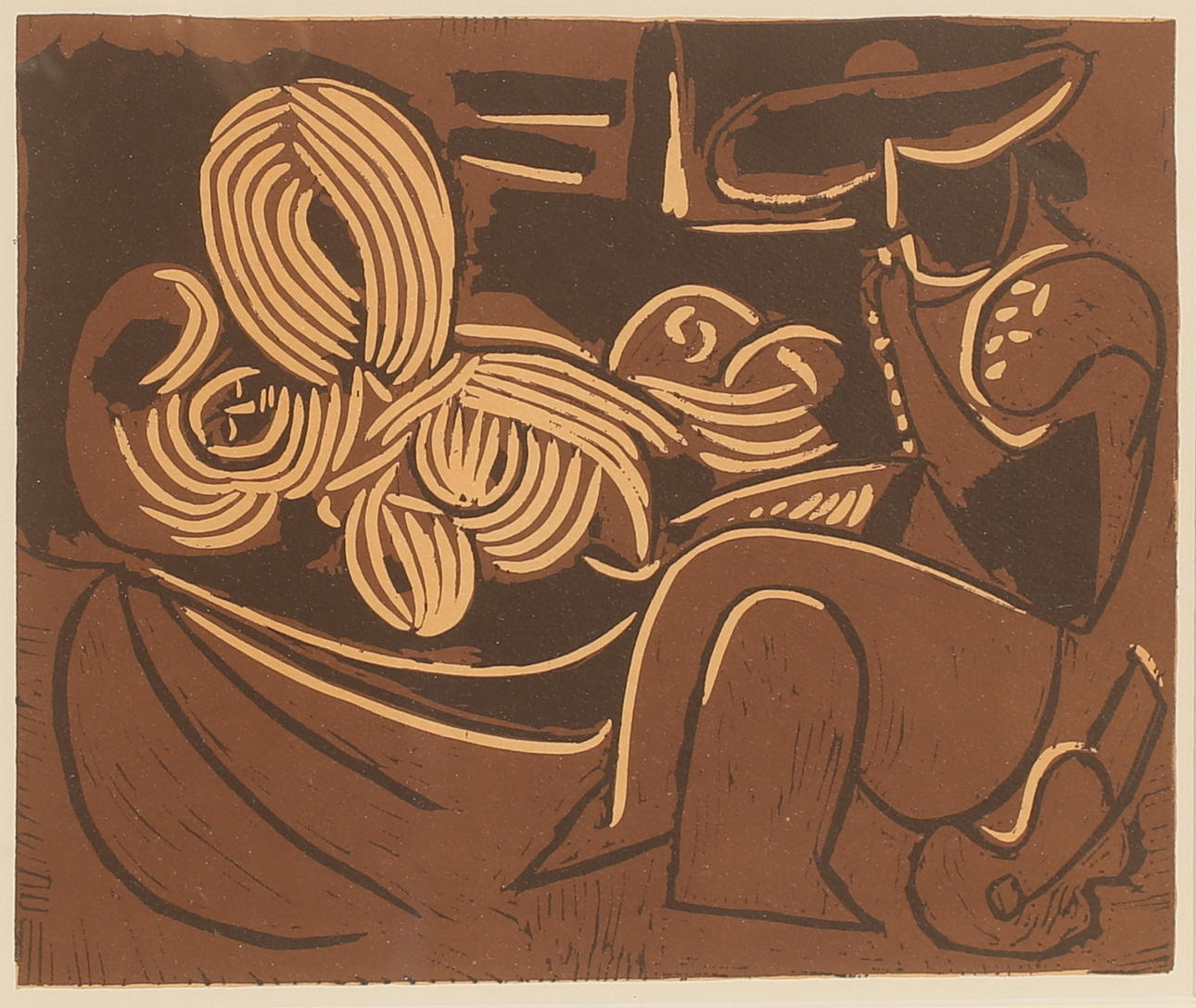 PABLO PICASSO. Silketryk efter linoleumgravering 1959.