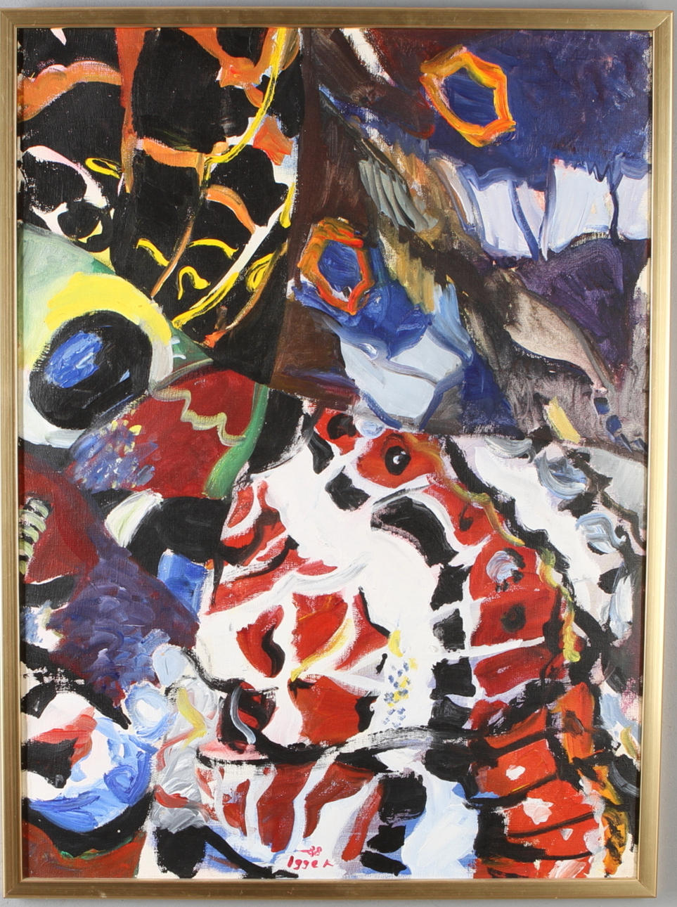 IGGE KARLSSON. Komposition, olja på duk, signerad och daterad -88.