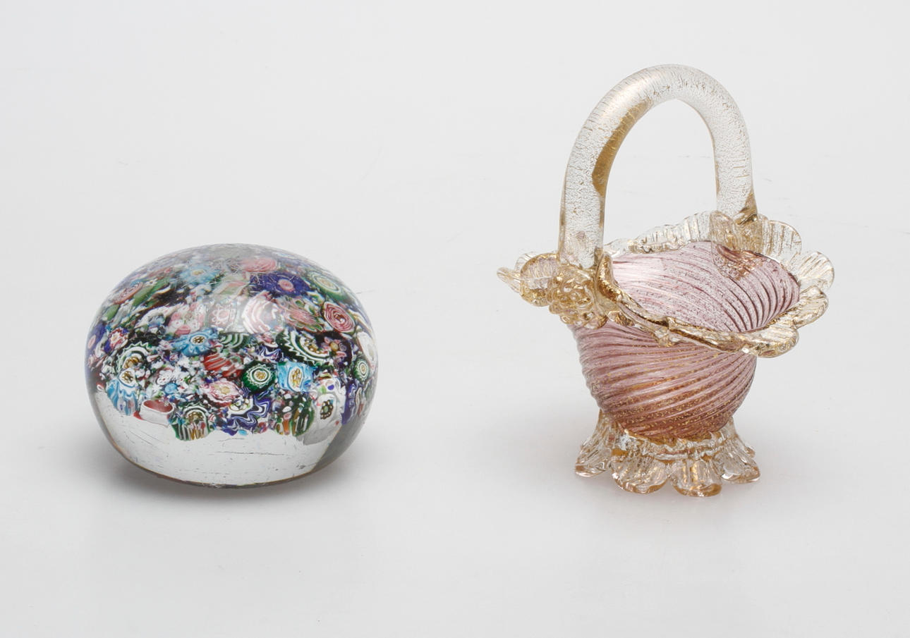 SKÅL samt BREVPRESS. Murano, 1900-tal.