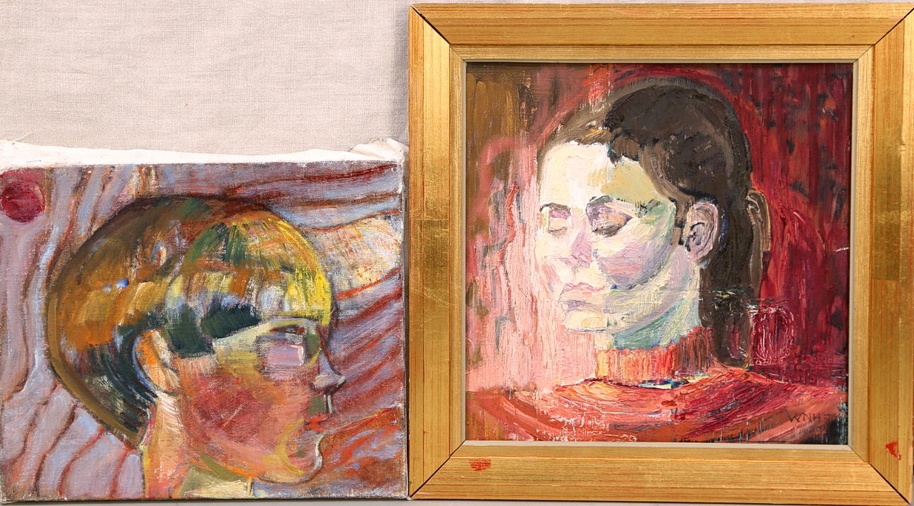 WANJA "NONES" HÅKANSSON. Olja på duk, porträtt, signerade, daterad -77.