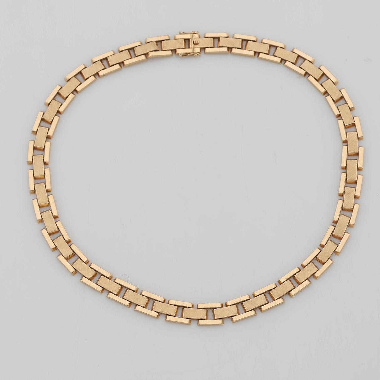 HALSKÆDE, 14K guld, halvstiv model, Danmark.