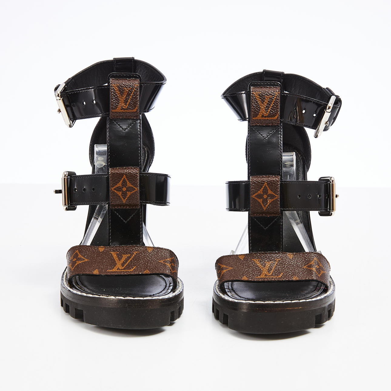 LOUIS VUITTON, "Sandal Star Trail", sandals with monogram patterned leather.