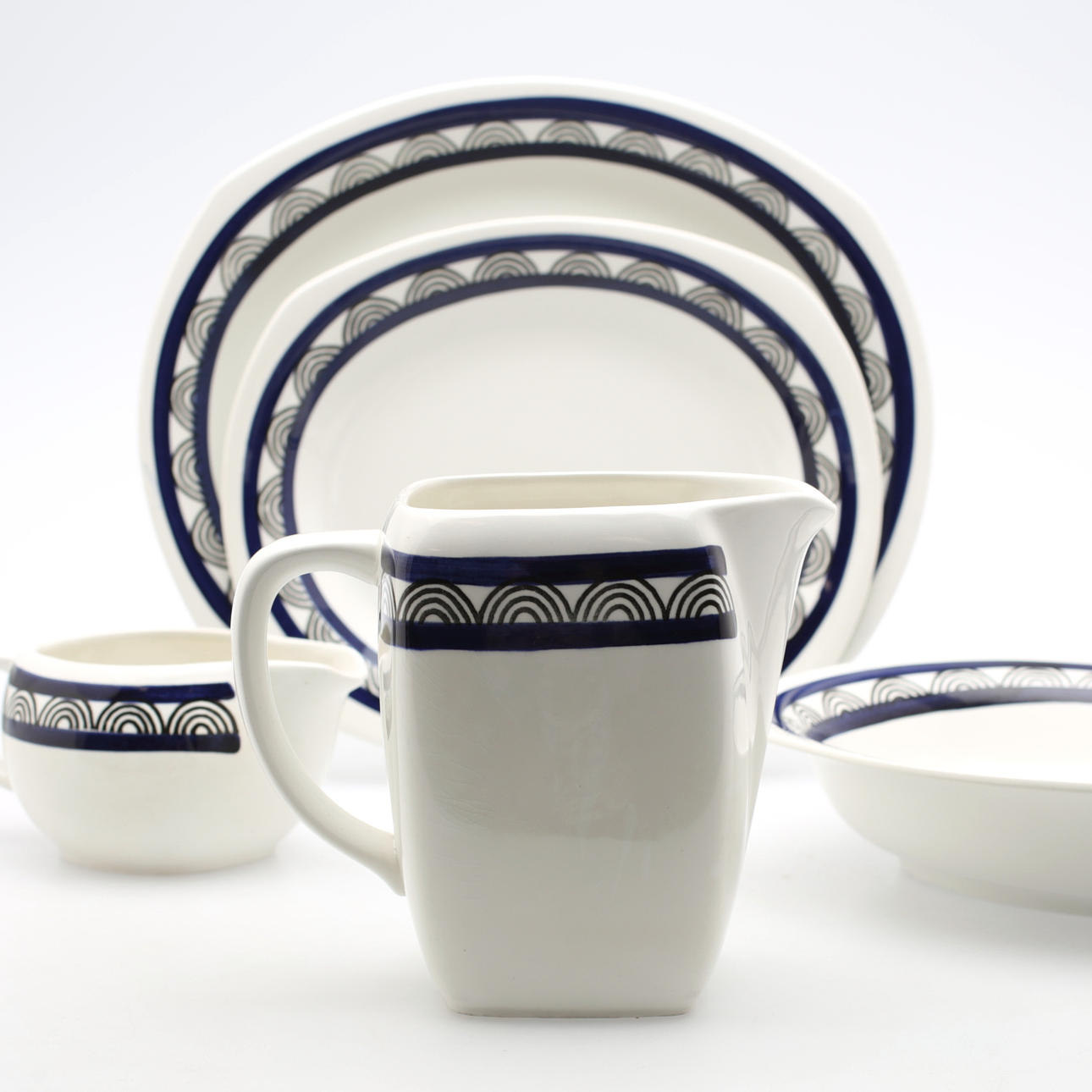 SERVISDELAR, 5 st, "Båge", Upsala-Ekeby, Sweden, Gefle.