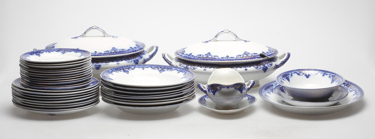 SERVISDELAR, 36 delar. "Opak" Gustavsberg, 1920/30-tal.