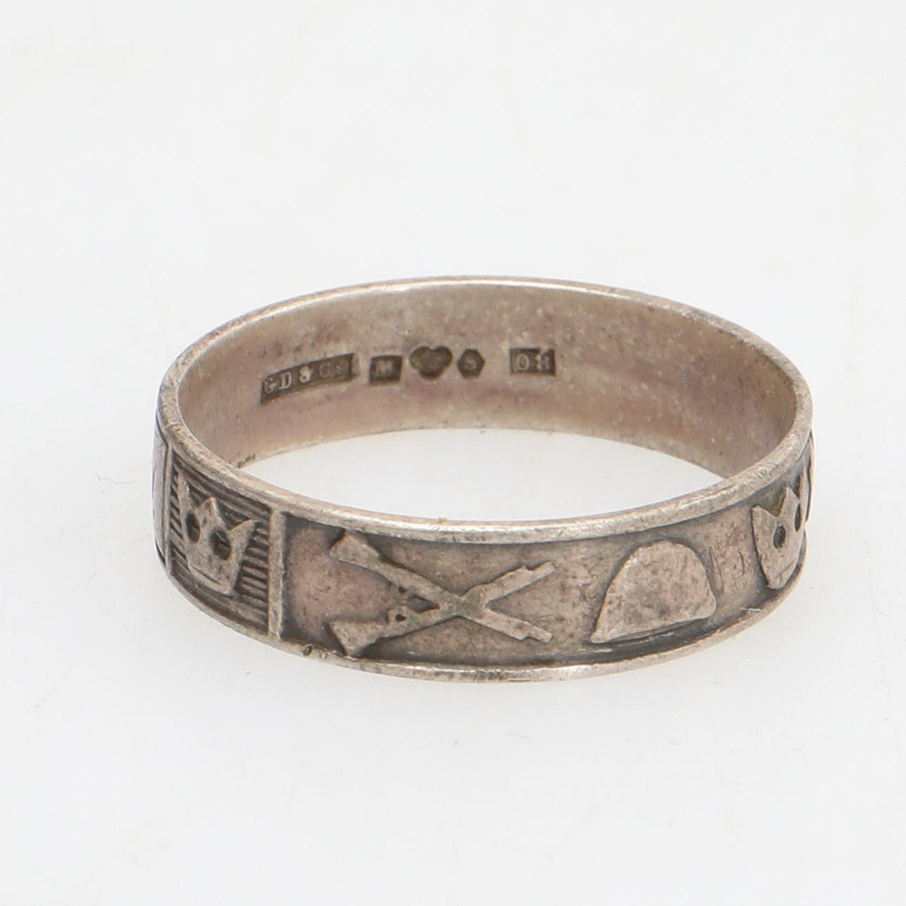 RING,silver,militär,GD & co,Malmö,1940.
