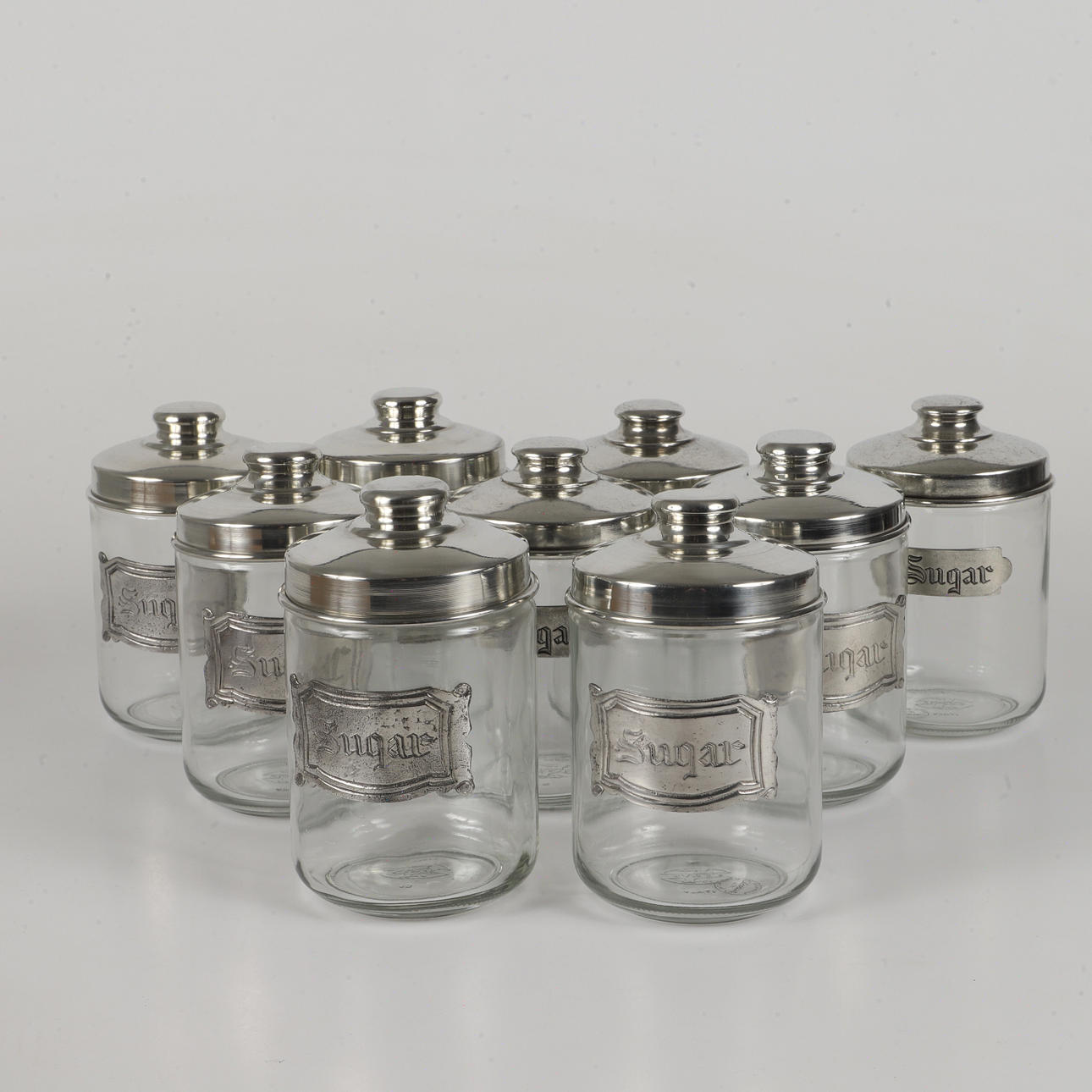 GLASBURKAR, 9 stycken, "Sugar", glas/tenn, 2000-tal.