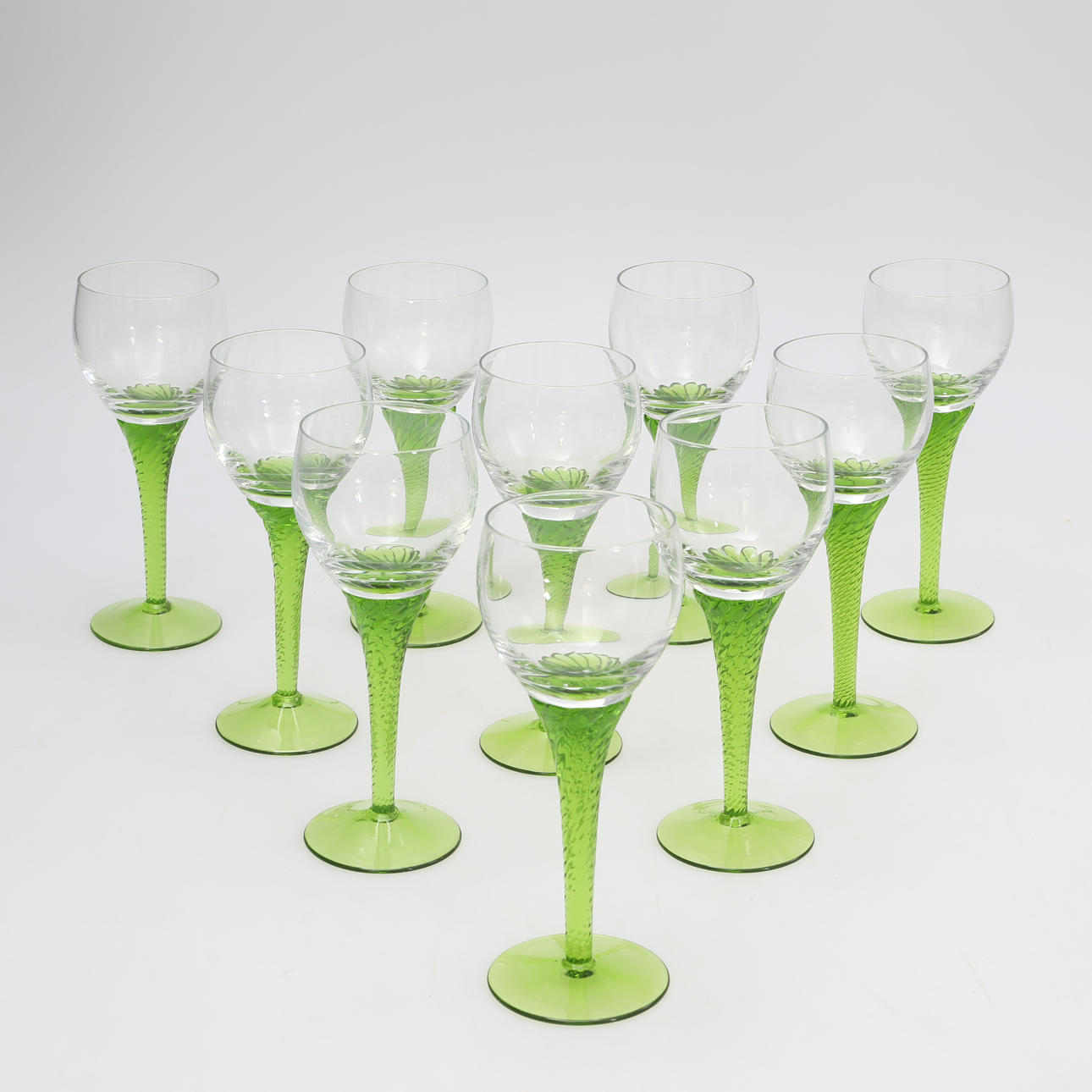 WINE GLASS, straps, 10 pieces.