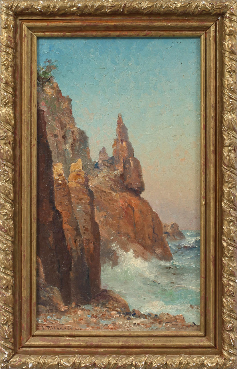 LUDVIG RICHARDE. Kustbild, olja på pannå, signerad.