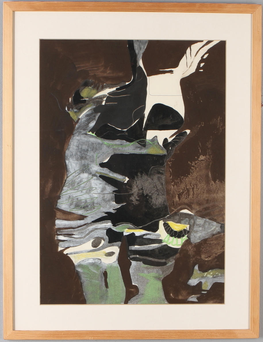 GUNNAR JOHANSSON. Komposition, blandteknik, signerad.