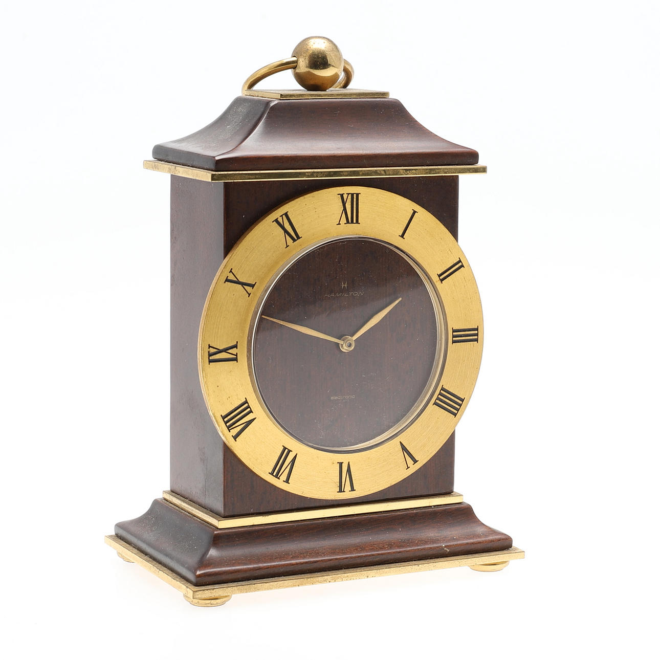 HAMILTON. A 'LIC ATO' ELECTRONIC MANTEL CLOCK.