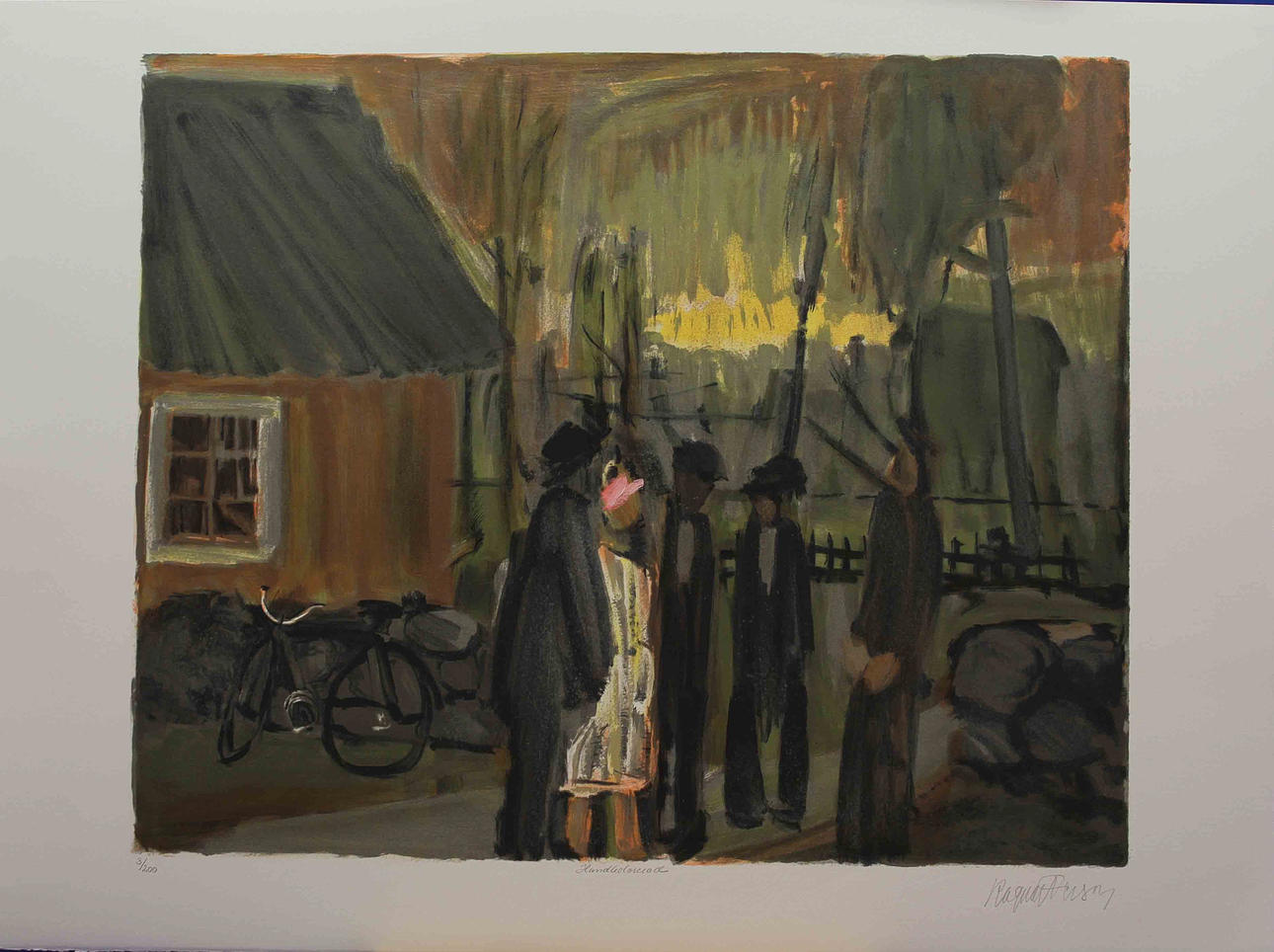 RAGNAR PERSON. "Smålandsminnen". Handkolorerad färglitografi. Signerad Ragnar Person. 3/200.