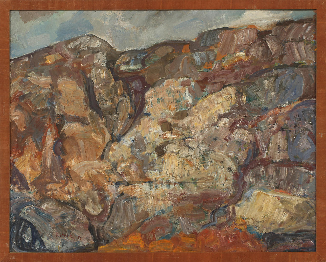 PER FALK. Berghäll, olja på duk, signerad.