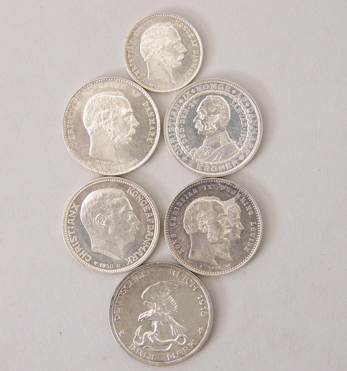 MYNT 6 stycken, Tyskland/Danmark.