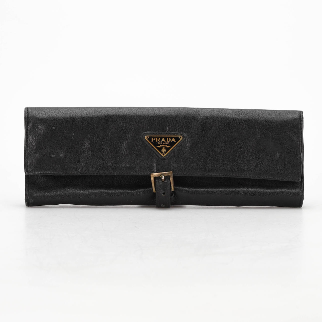 PRADA, Schmucketui, Leder, Details aus Messing.