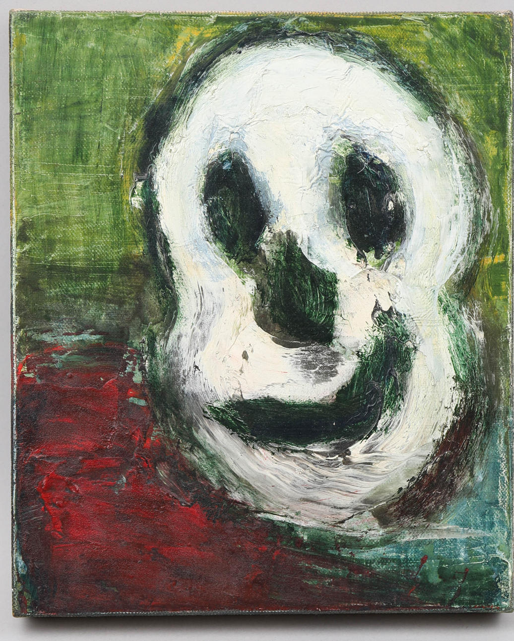 LARRY DEYAB, "Single skull", oil on canvas.