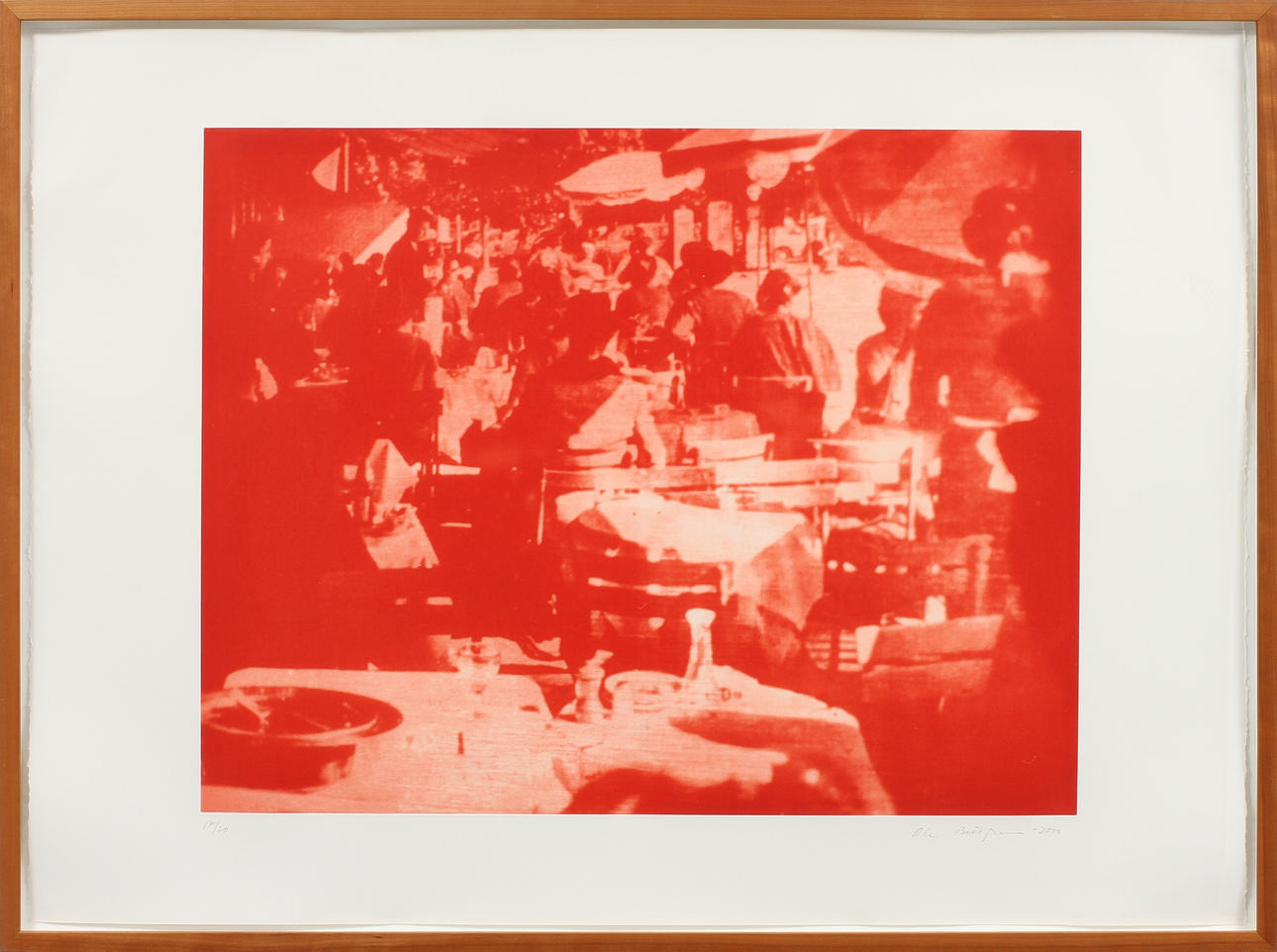 OLA BILLGREN (1940-2001). Café. Fotogravyr i rött.