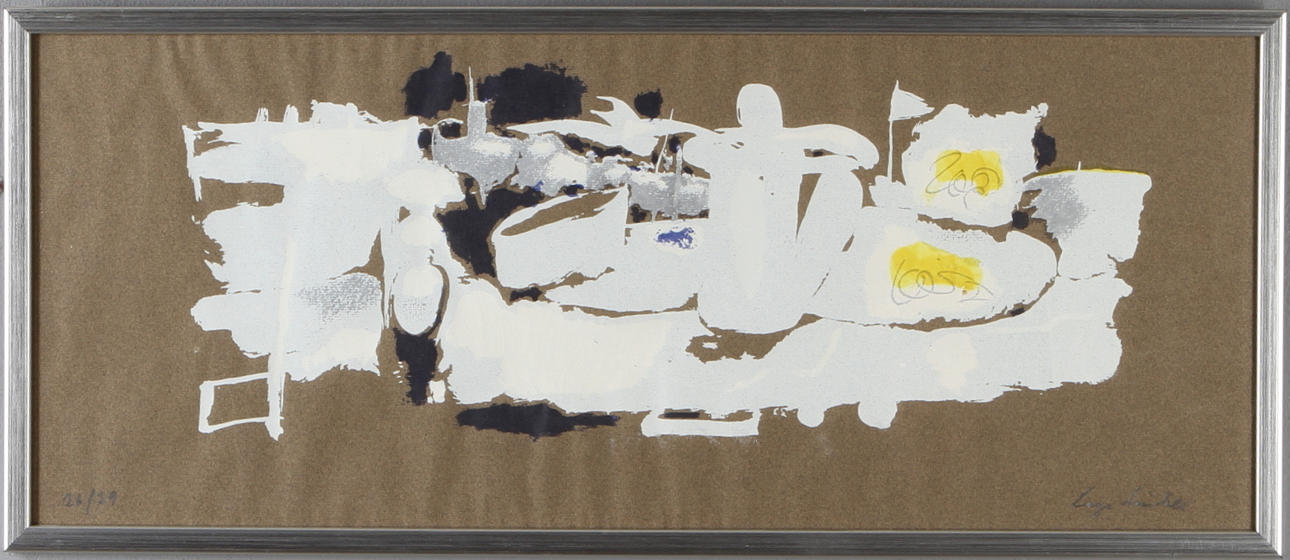 LAGE LINDELL. Komposition, färglitografi, signerad och numrerad 26/29.