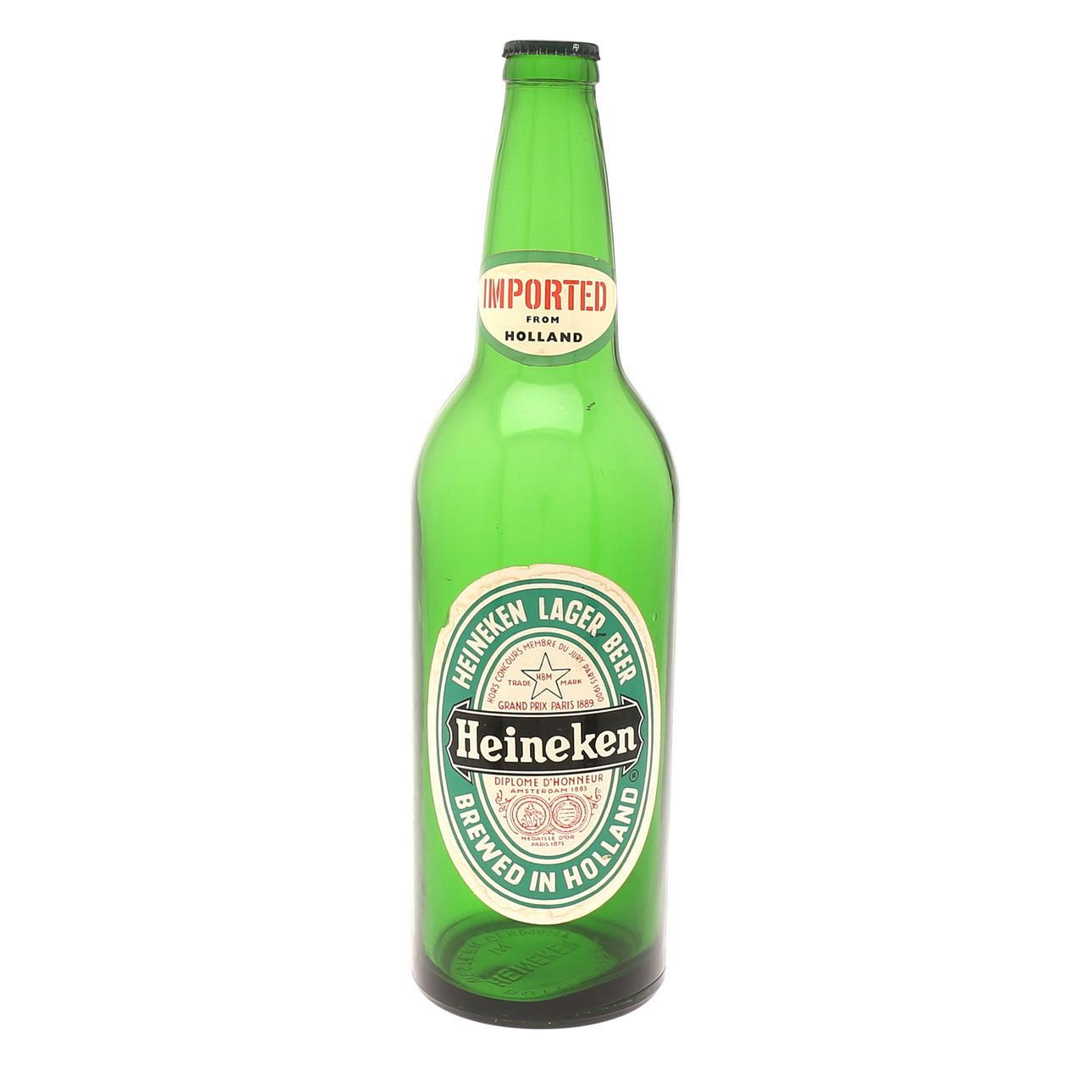HEINEKEN FLASCHE, grünes Glas, Werbeartikel.