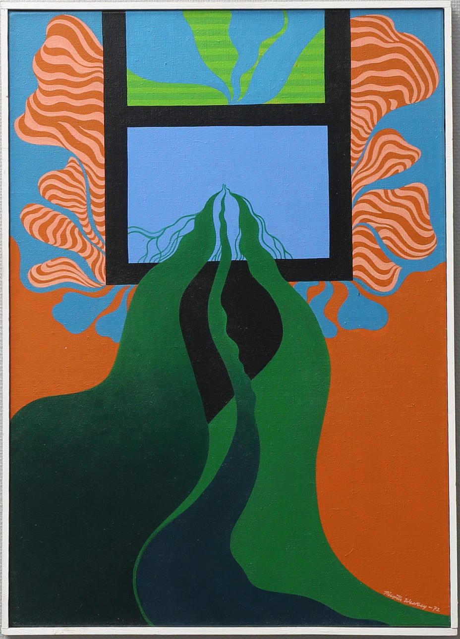 BIRGITTA WESTBERG. Surrealistiskt motiv. Olja på duk, signerad och daterad -72.