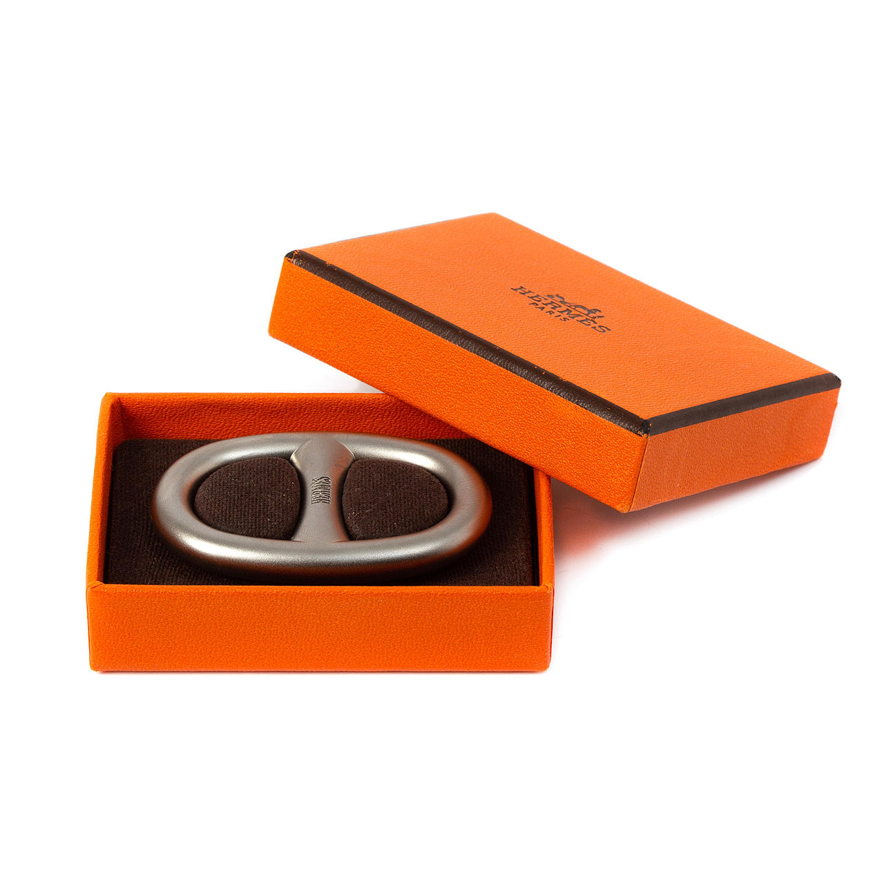 HERMÈS, scarf ring. "Chaine d'Ancre", metal.