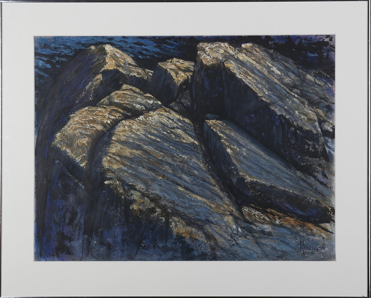 RUNE SVENSSON. "Ur havet", akvarell på papper. signerad och daterad -90.