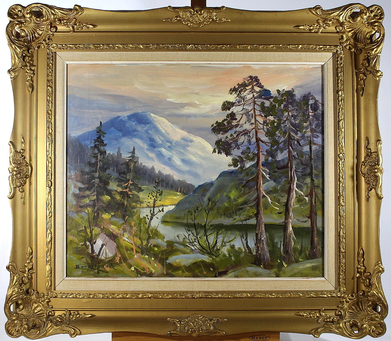 ARVID BORNSTRAND. olja på duk, skogsmotiv, signerad.