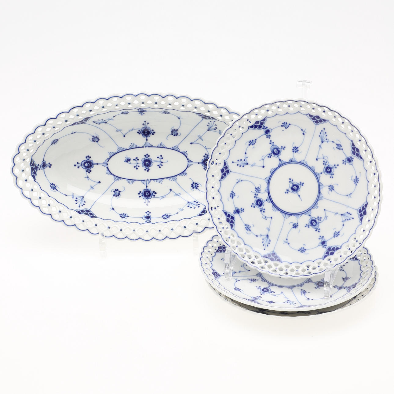 BOWL & PLATE, 4 pcs, Musselmalet style, Schumann Bavaria, Germany 