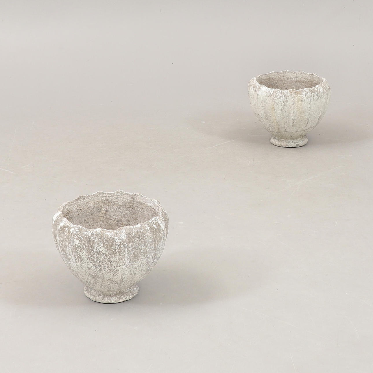 GARDEN URNS, a pair, concrete, 1900s.