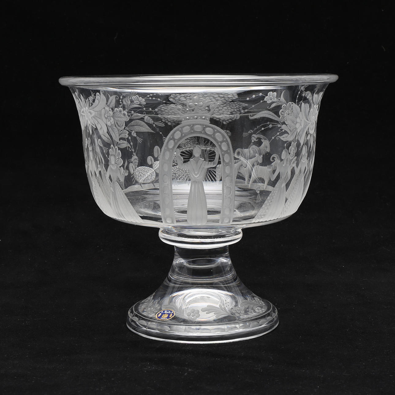 SKÅL på fot, "Dalecarlia", Vicke Lindstrand, Kosta, signerad Kosta 57471 Lindstrand.