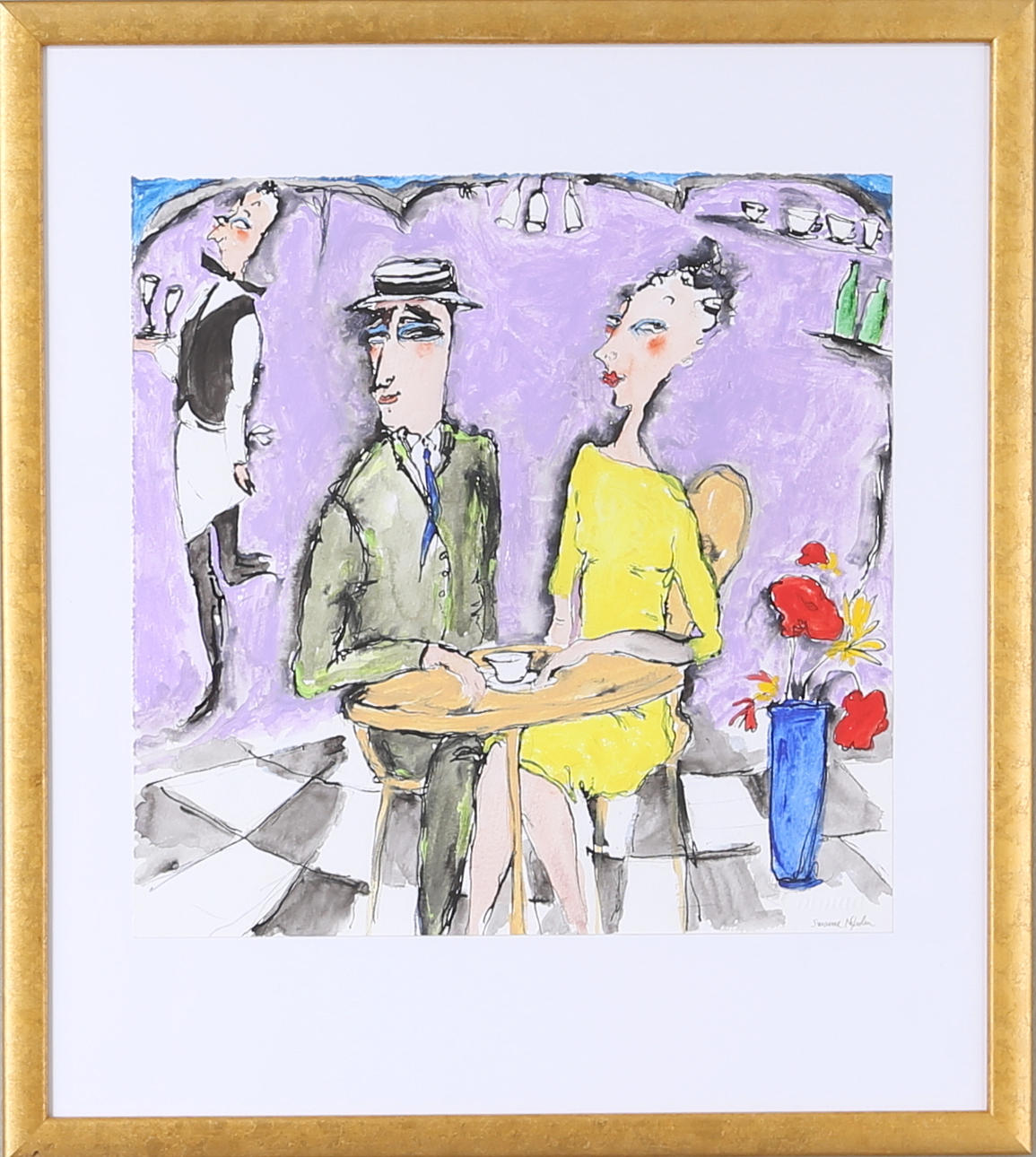 SUSANNE NYHOLM. Blandteknik, "Cafe Paris".