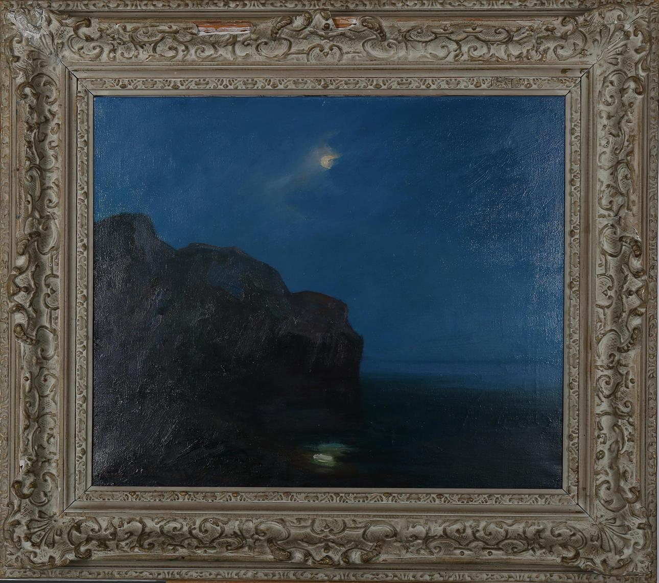 BERTEL BERTEL-NORDSTRÖM. Kustlandskap i månsken olja på duk, signerad.