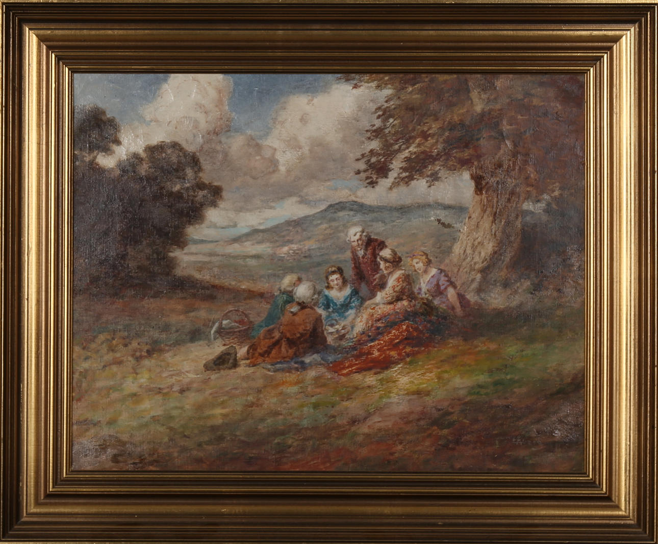 EMIL ÅBERG. Picknick, olja på duk, signerad E Åberg.