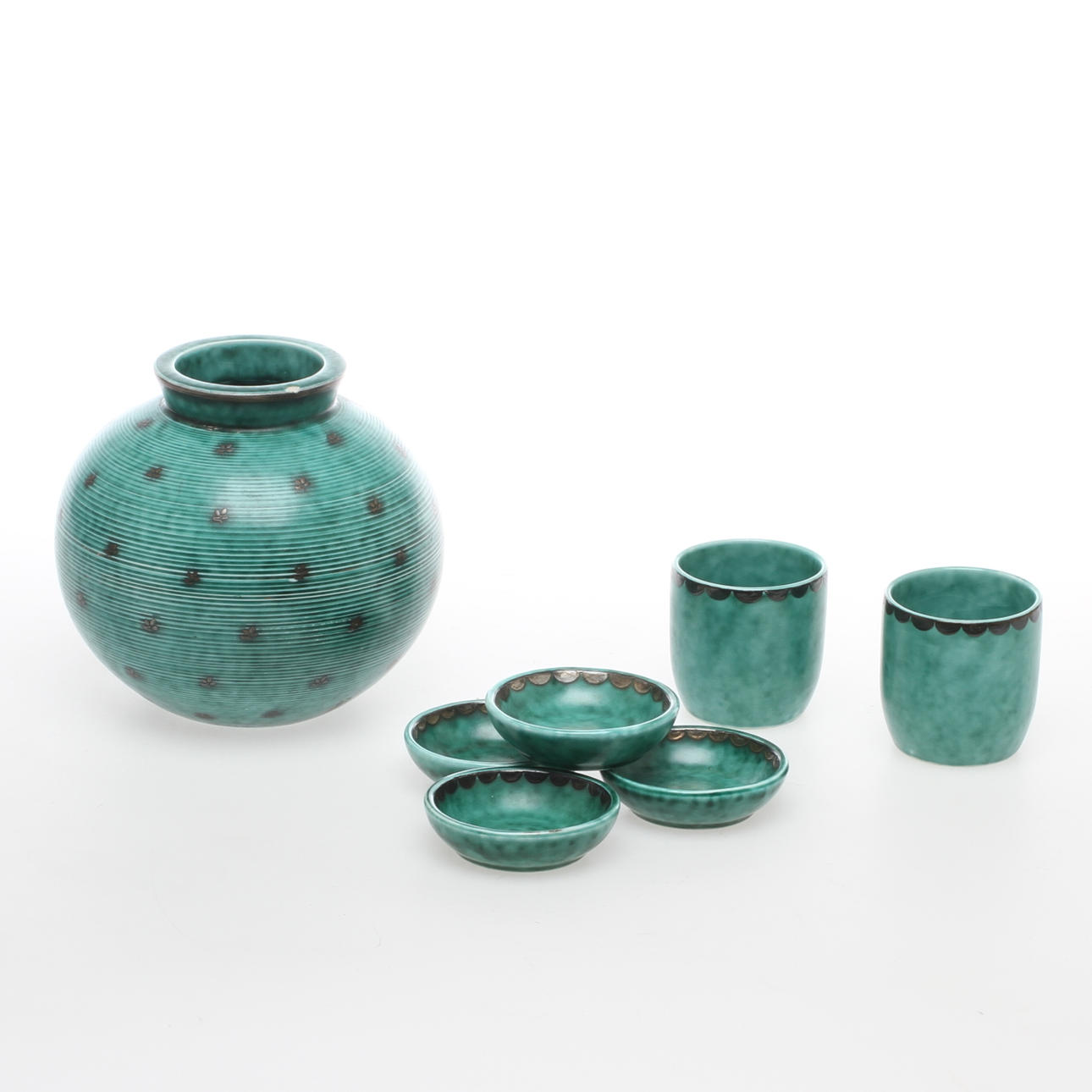 PARTI KERAMIK, 7 delar, "Argenta" Gustavsberg.