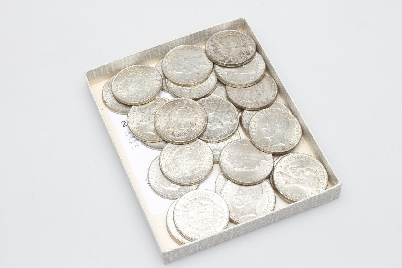 MYNT, 30 st, silver, 2 kronor, Sverige 1926-1940.