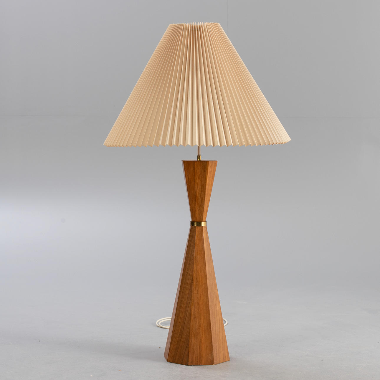 Large teak table lamp. Mid-century design.