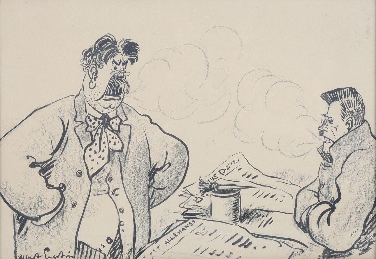 ALBERT ENGSTRÖM. Dibujo, Redacción, firmado.